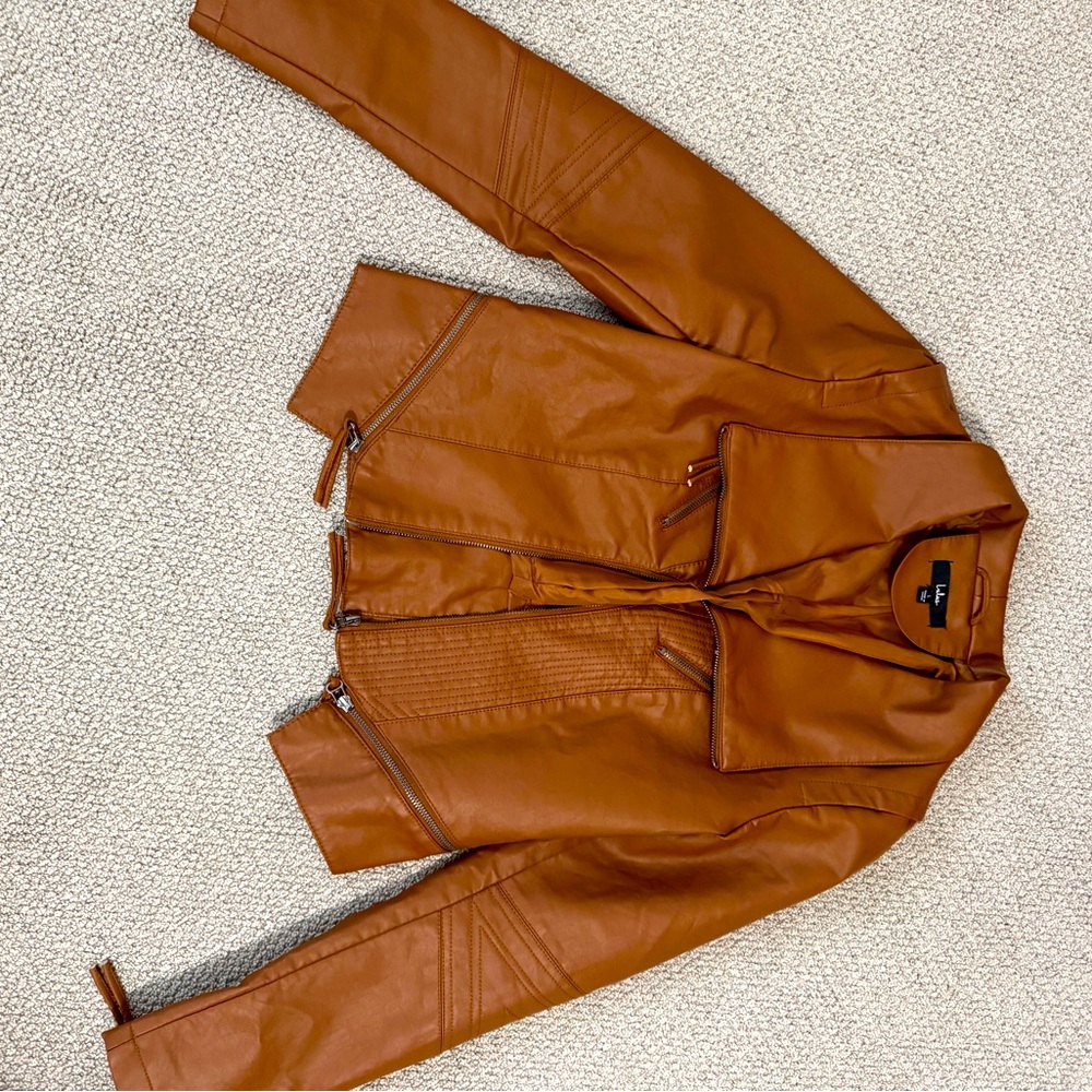 Brown Faux Leather Jacket